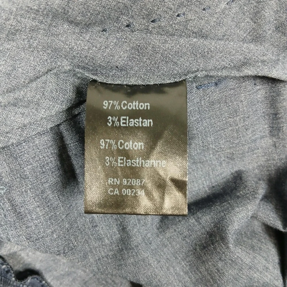 Saks Fifth Avenue Pants Mens 40 Blue Gray Plaid Slim‎ Fit Stretch Cotton Italy